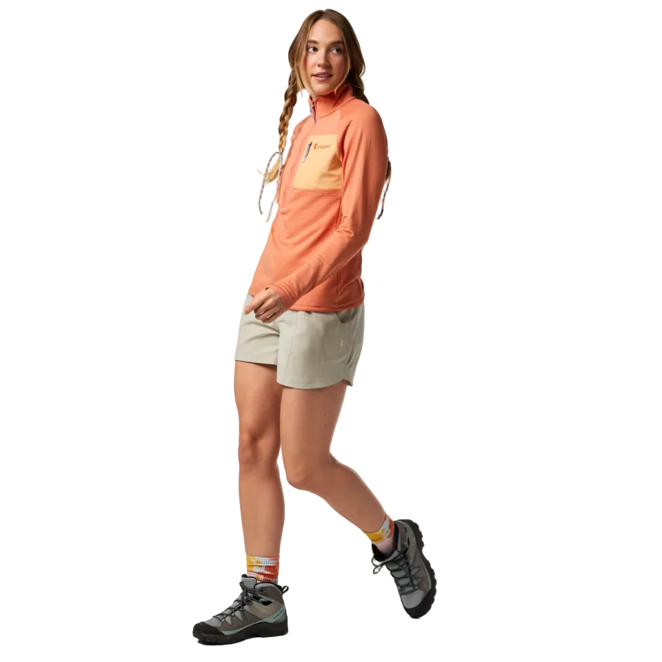 Lightweight fleece worn during cool summer morning