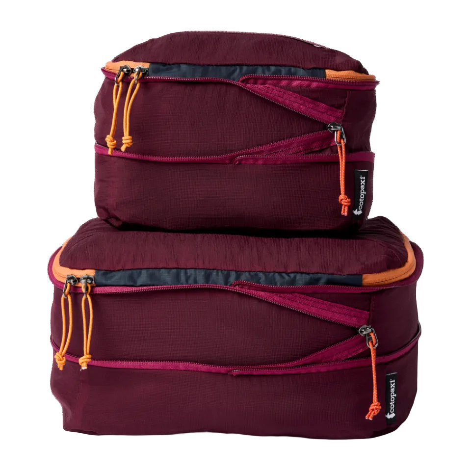Expandable zipper packing cube showing increased capacity