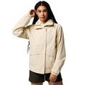 Lightweight waterproof jacket for hiking and travel in cream