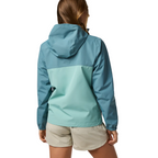 Womens rain jacket with adjustable hood detail