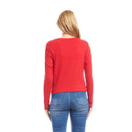 Karen Kane Women's Ribbed Long Sleeve Drape Front Crossover Top