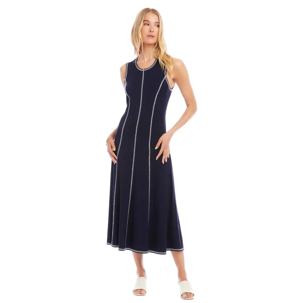 Sleeveless Stitch Detail Midi Dress