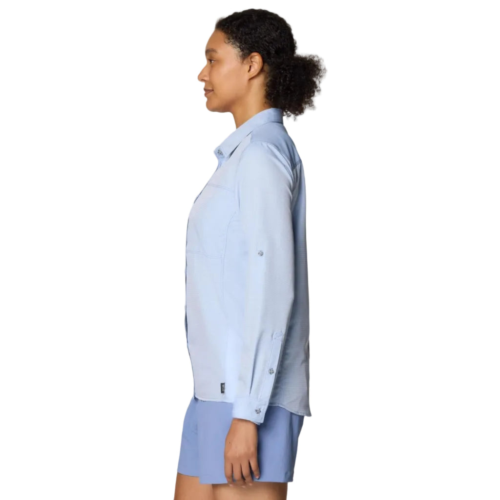 Outdoor button up shirt with mesh ventilation