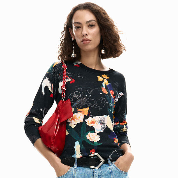 Collage Print Sweater