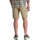 Durable outdoor shorts with flexible fabric panels