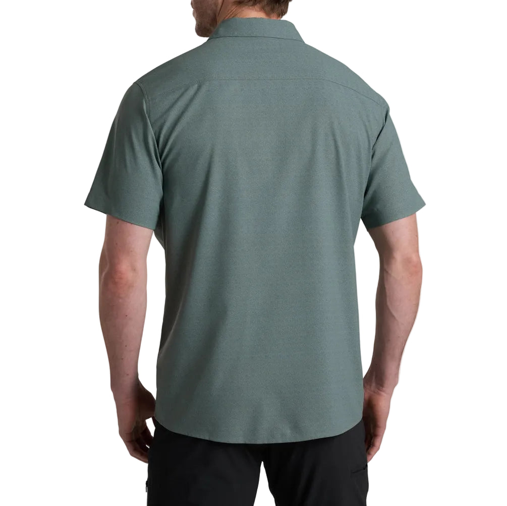 Moisture wicking shirt worn outdoors in hot weather