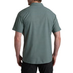 Moisture wicking shirt worn outdoors in hot weather