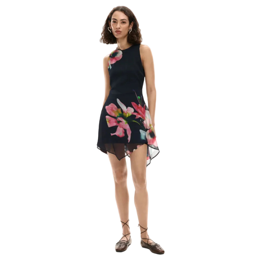 Asymmetrical Floral Dress