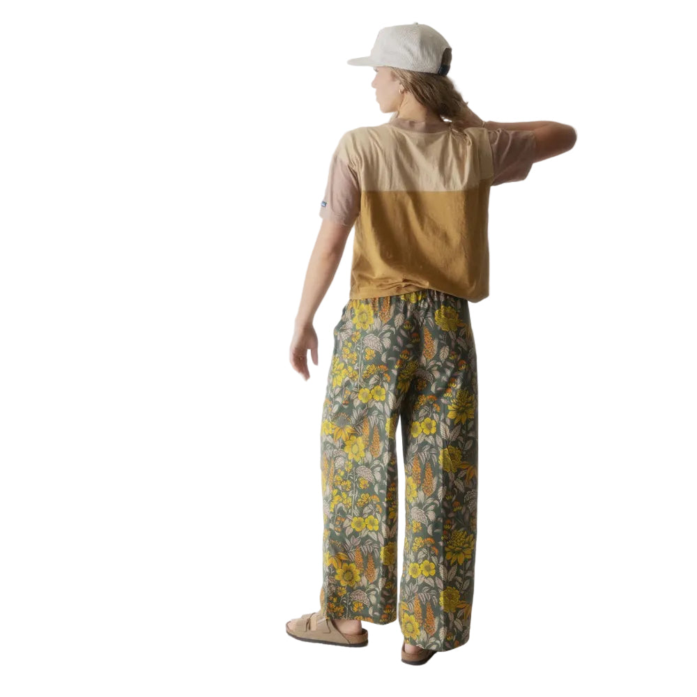 Back view of the KAVU Eevi S/S Tee in Desert Wind showcasing the color-blocked styling and relaxed silhouette.