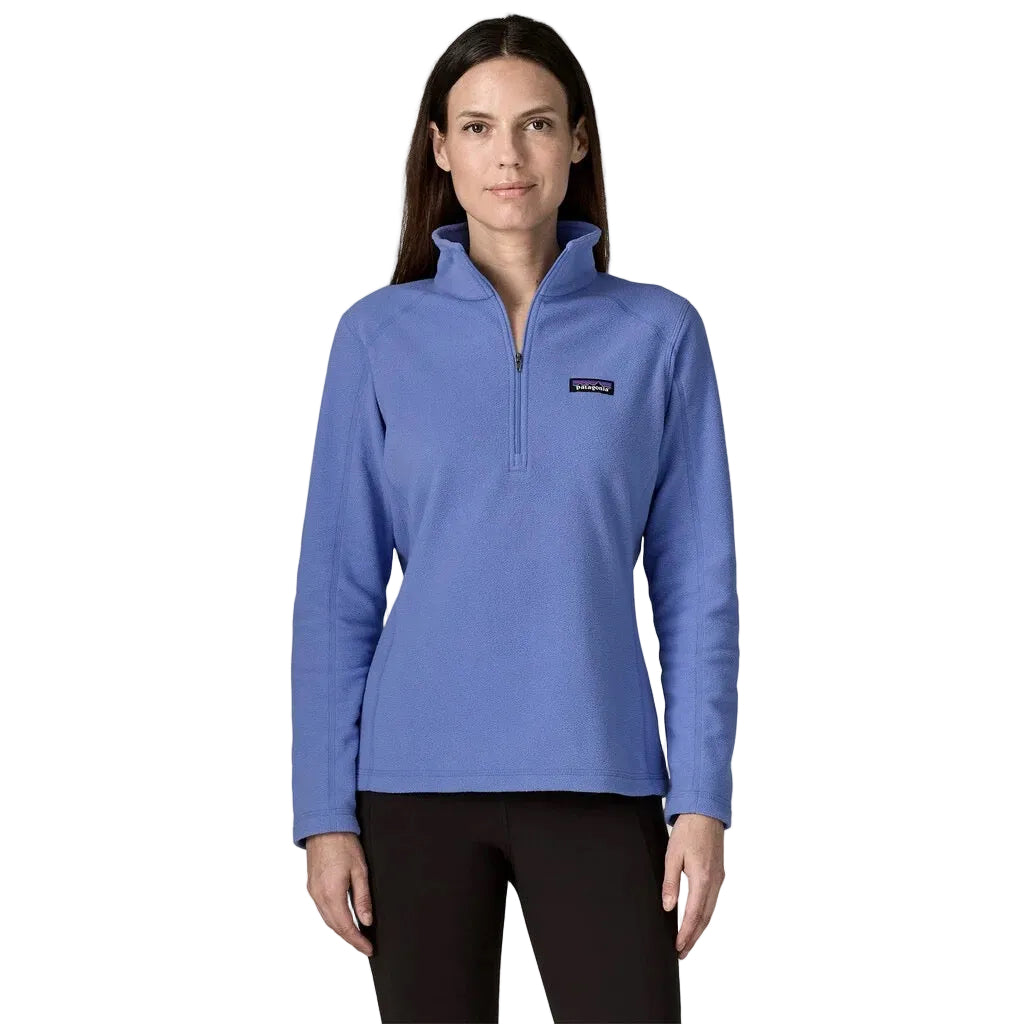 Patagonia Women's Micro D 1/4-Zip in Diver Blue front view