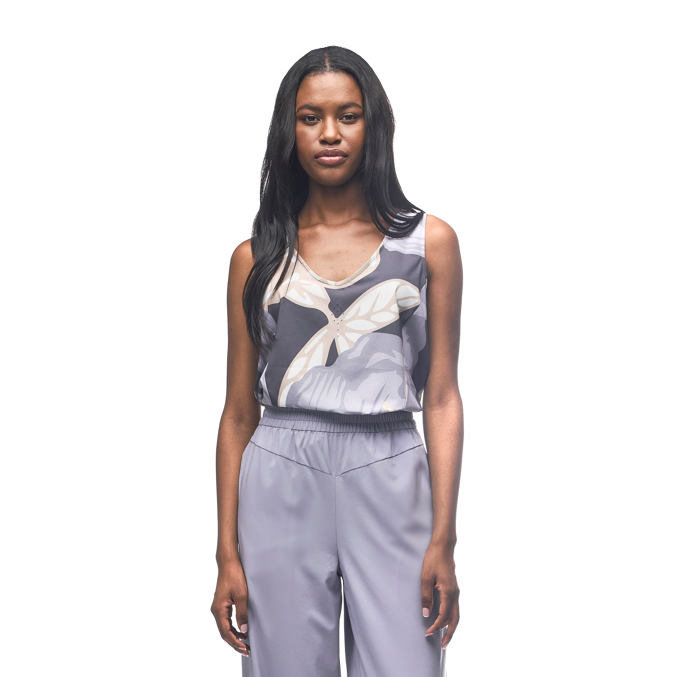 Indyeva HALKA III top womens sleeveless lightweight shirt tucked in