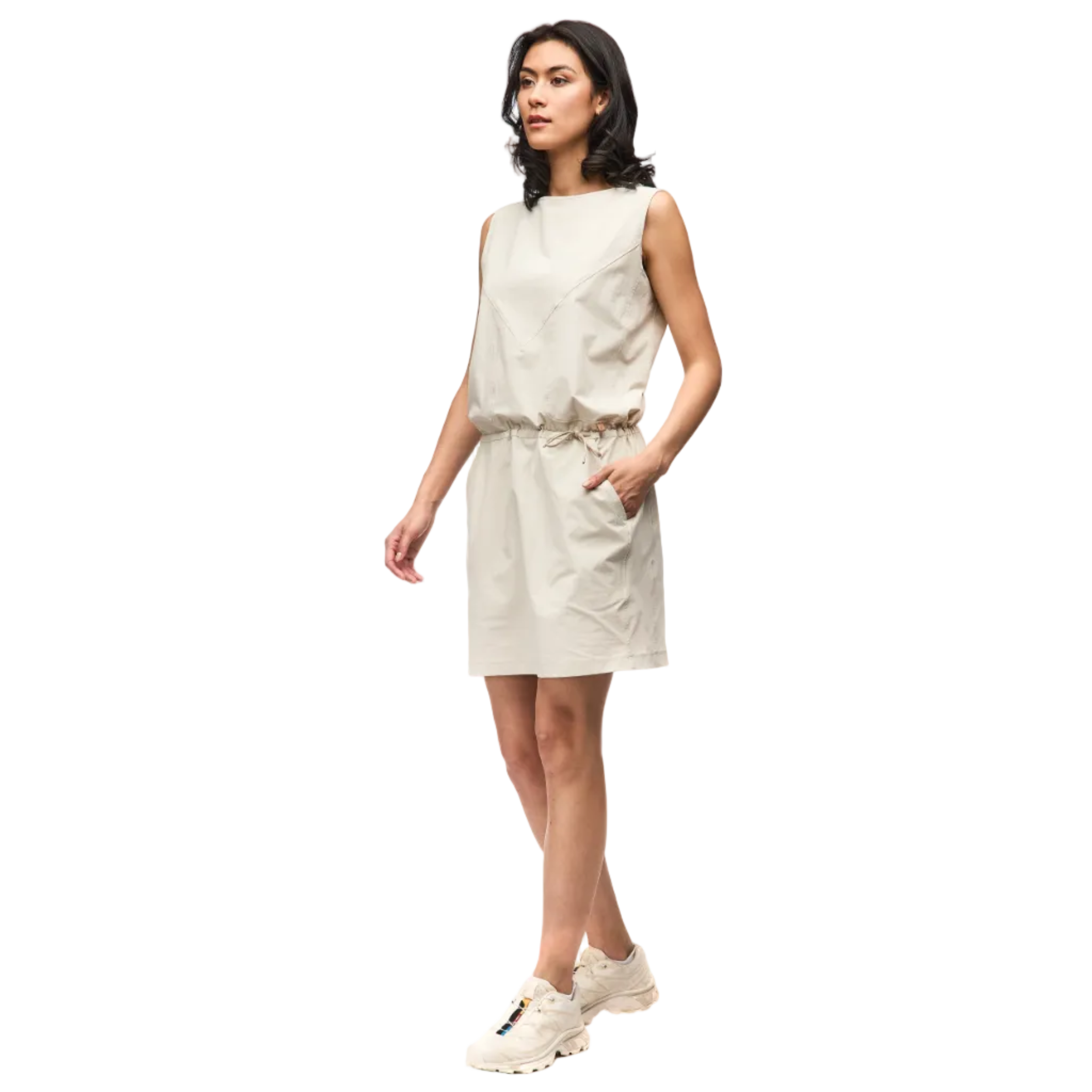 Indyeva dress worn hiking or travel setting