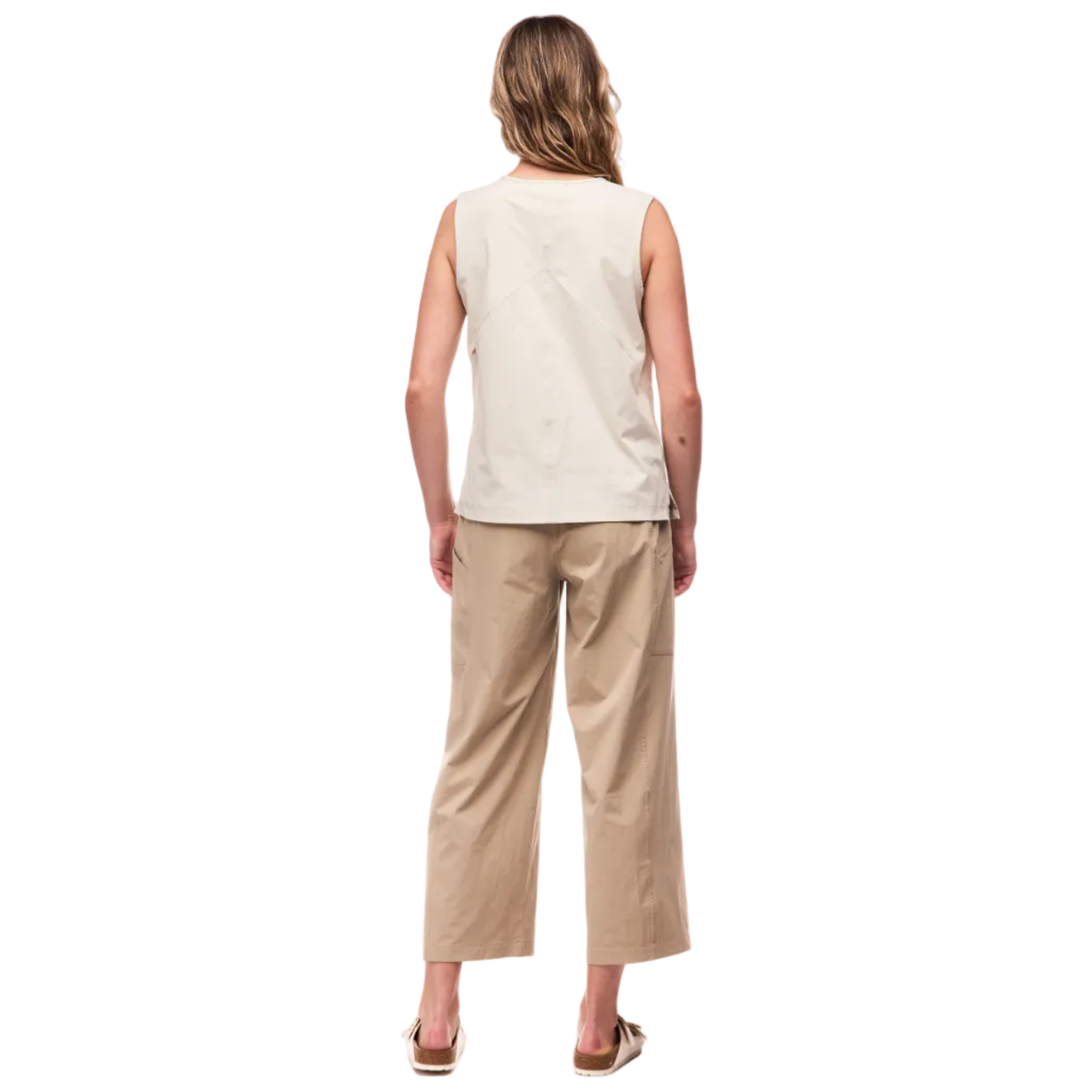 High rise wide leg cropped pants with relaxed fit
