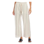 Stripe Embroidered Cropped Drawstring Pants