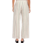 Stripe Embroidered Cropped Drawstring Pants
