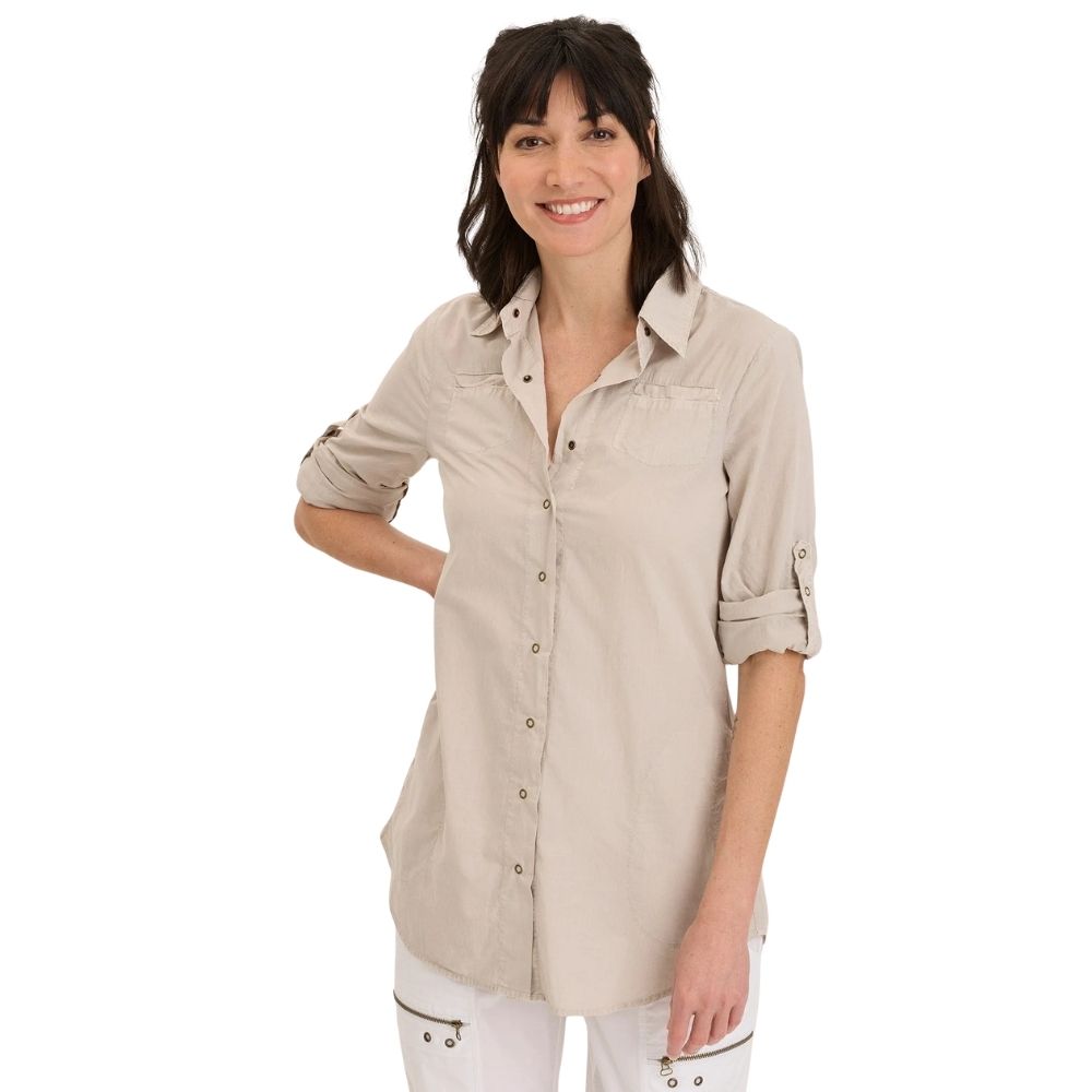 Reporter Soft Voile Button-Down Blouse