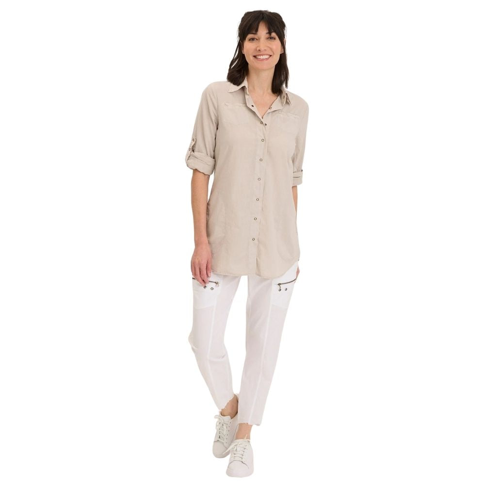 Reporter Soft Voile Button-Down Blouse