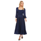 Blouson Sleeve Smocked Midi Dress