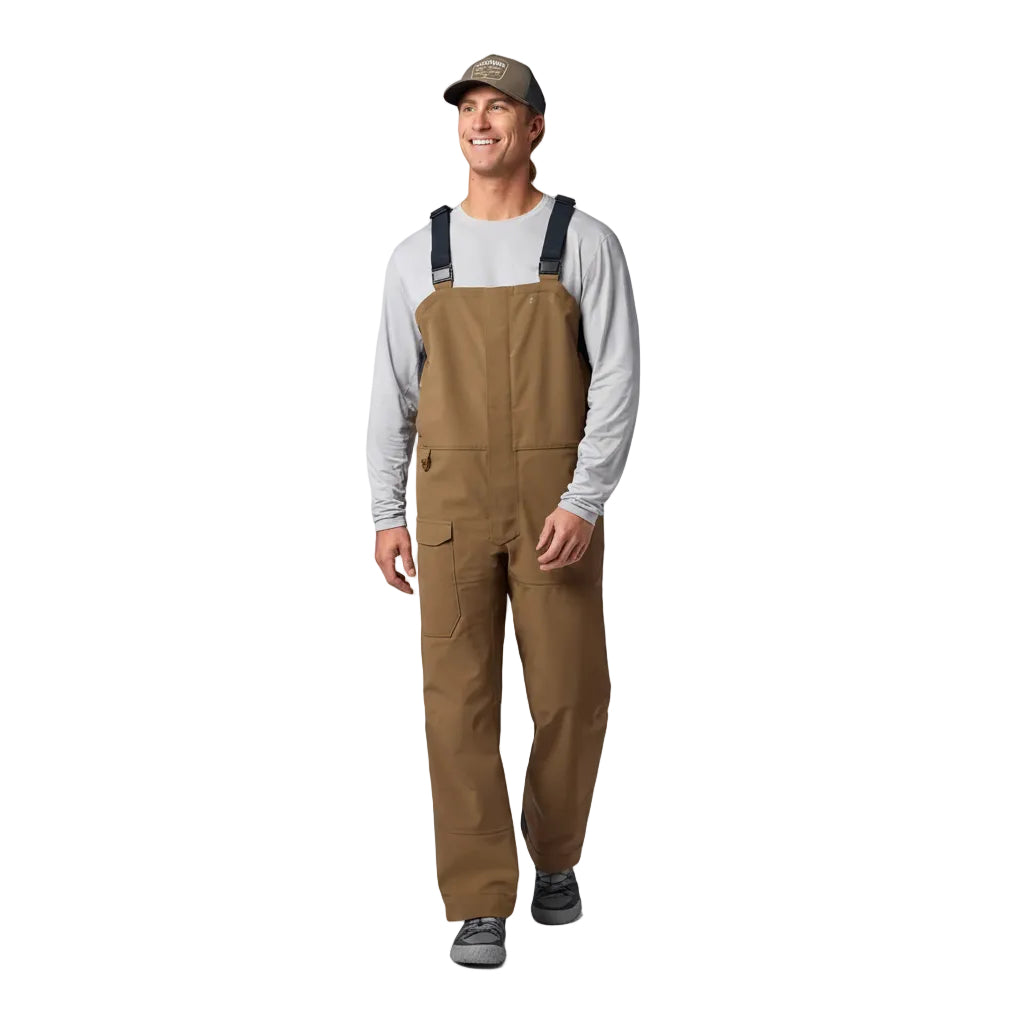 Front view of Simms Men’s Challenger Fishing Bib in Jasper waterproof fishing bibs
