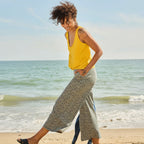 Comfortable womens pants styled for casual outing at the beach or lake