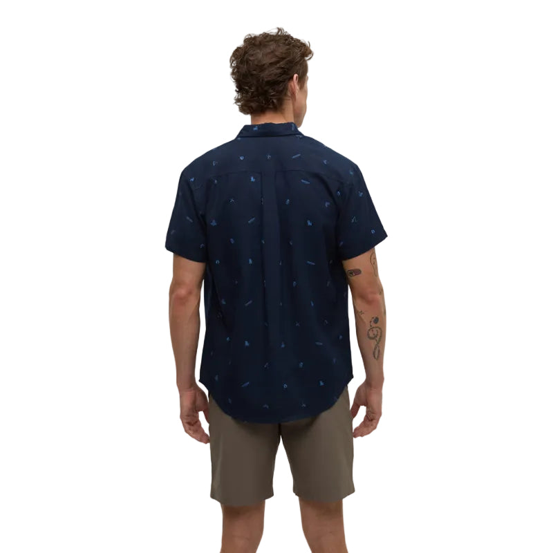 Hemp blend summer shirt with dobby texture detail