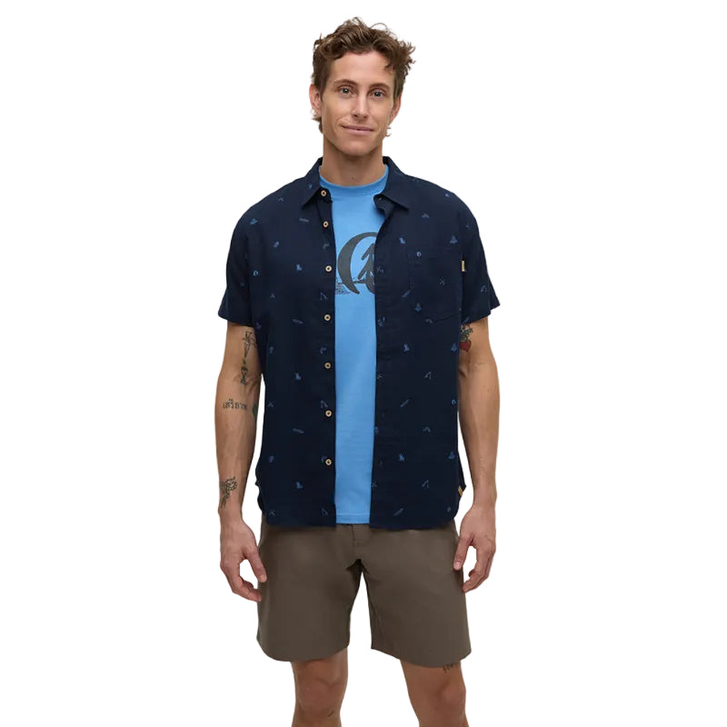 tentree Lake Life Mancos shirt midnight blue print