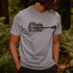 Mens casual tee in meteorite black heather color