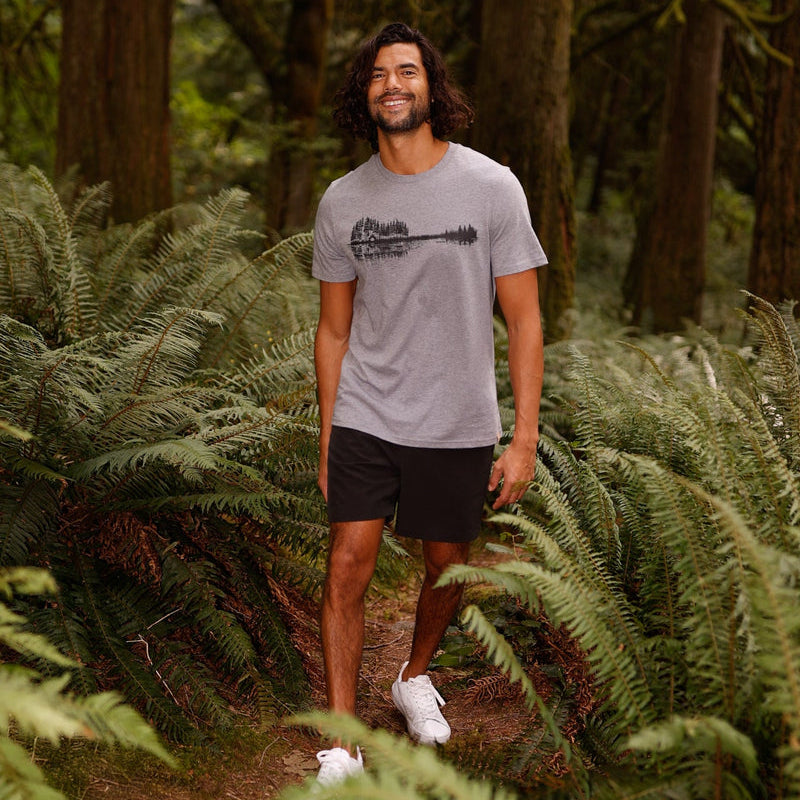 Grey heather graphic t shirt with guitar artwork