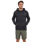 tentree Sasquatch hoodie meteorite black heather fishing graphic