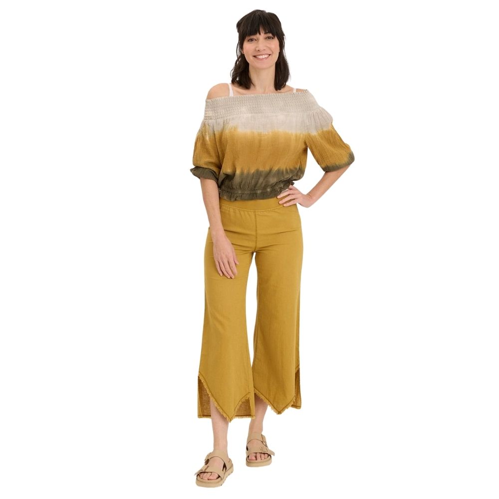 Jolia Gauze Off-Shoulder Billow Sleeve Top