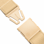 Close-up of Arcade Atlas Khaki Belt patented A2 buckle