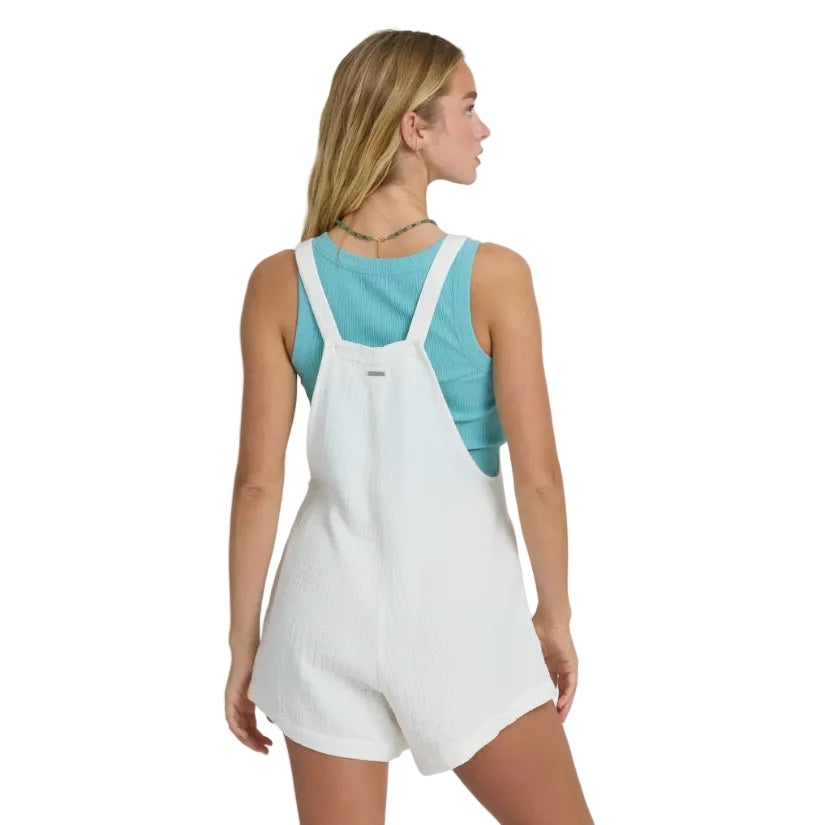 Billabong Beach Crush Overall romper in Salt Crystal back view