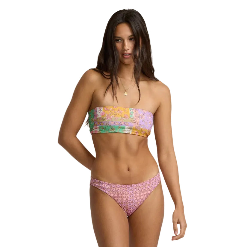 Billabong Dreamy Daze Reversible Tropic Swim Bottom in Sweet Lilac front reversed view