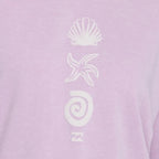 Billabong Echo Crew Fleece Burnout Sweatshirt in Sweet Lilac detail view