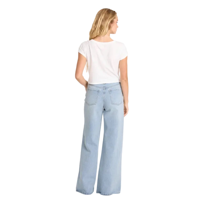 Billabong Free Fall Flare Denim Pant in Light Wash back view