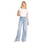 Billabong Free Fall Flare Denim Pant in Light Wash front view
