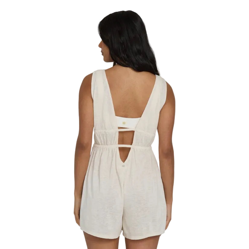 Billabong Golden Sun Romper in White Cap back view
