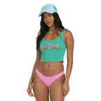 Billabong Hibiscus Minds Tank in Green Tropics front view