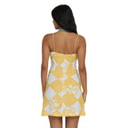 Billabong Love Life Mini Dress in Soft Yellow back view