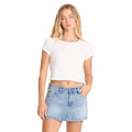 Billabong Micro Moment Denim Skort in Faded Indigo Fray front view