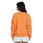 Billabong Palm Rio Crew Fleece Sweatshirt in Tangerine back view