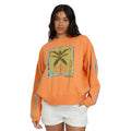 Billabong Palm Rio Crew Fleece Sweatshirt in Tangerine front view