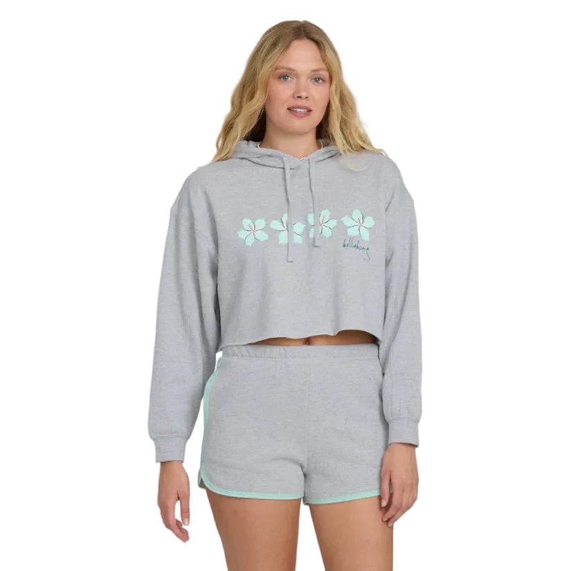 Billabong Palmer Fleece Short in Heather Gray front view