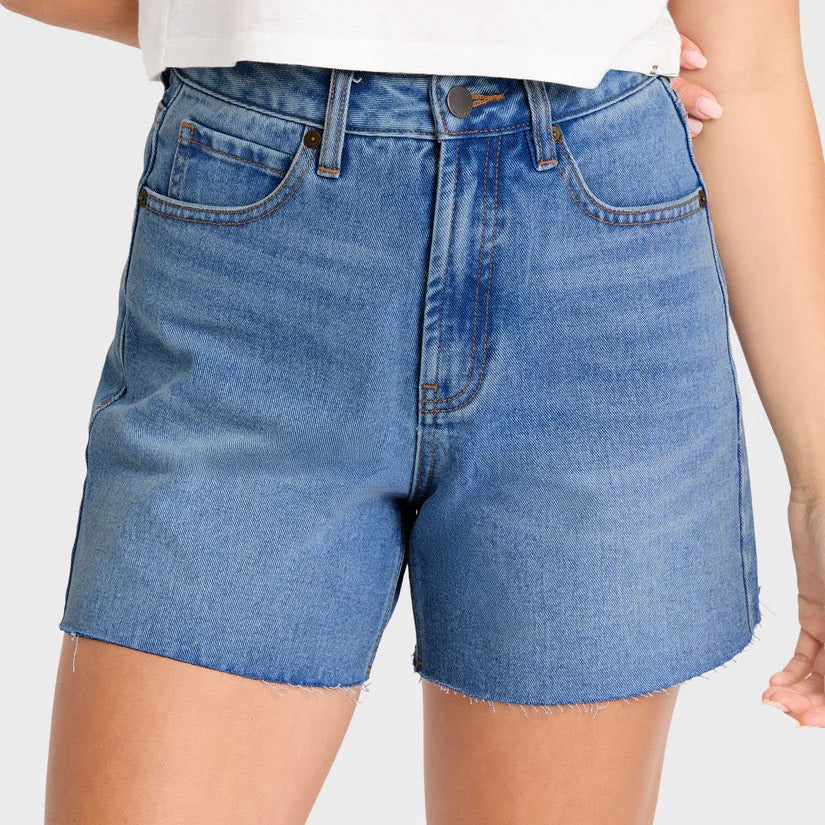 Billabong Riley Denim Short in Pacific Wash detail view