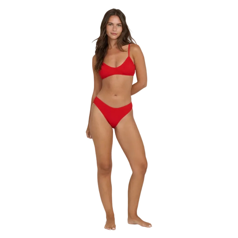 Billabong Rising Tide Bondi Swim Bottom in Fiesta Red front full body view
