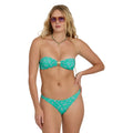 Billabong Ship Wrecked Shelly Bandeau Swim Top in Green Tropics front view