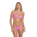 Billabong Summer Hi Hike Swim Bottom in Party Pink front view