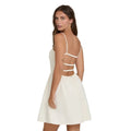 Billabong Suns Out Mini Dress in White Cap back view showing open back detail