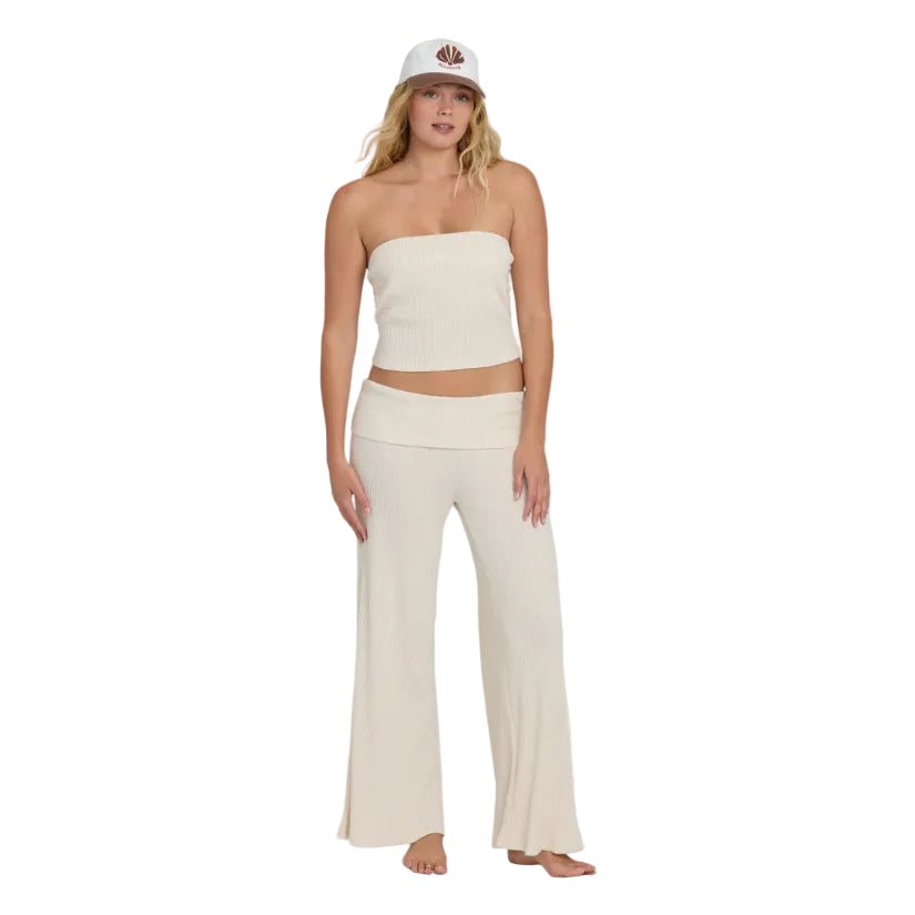 Billabong Sweet Coast Pant in White Cap front view
