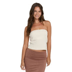 Billabong Sweet Coast Tube Top in White Cap front view